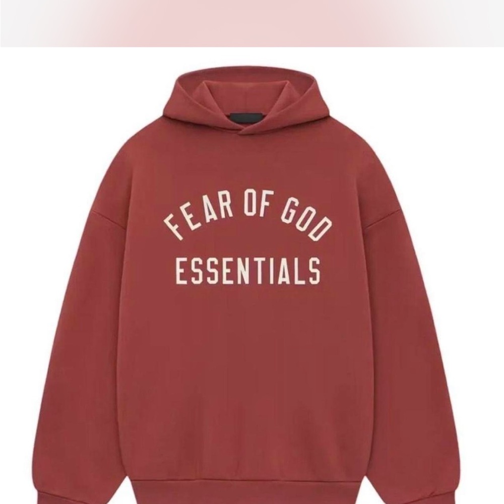 Fear of God Essentials crimson hoodie